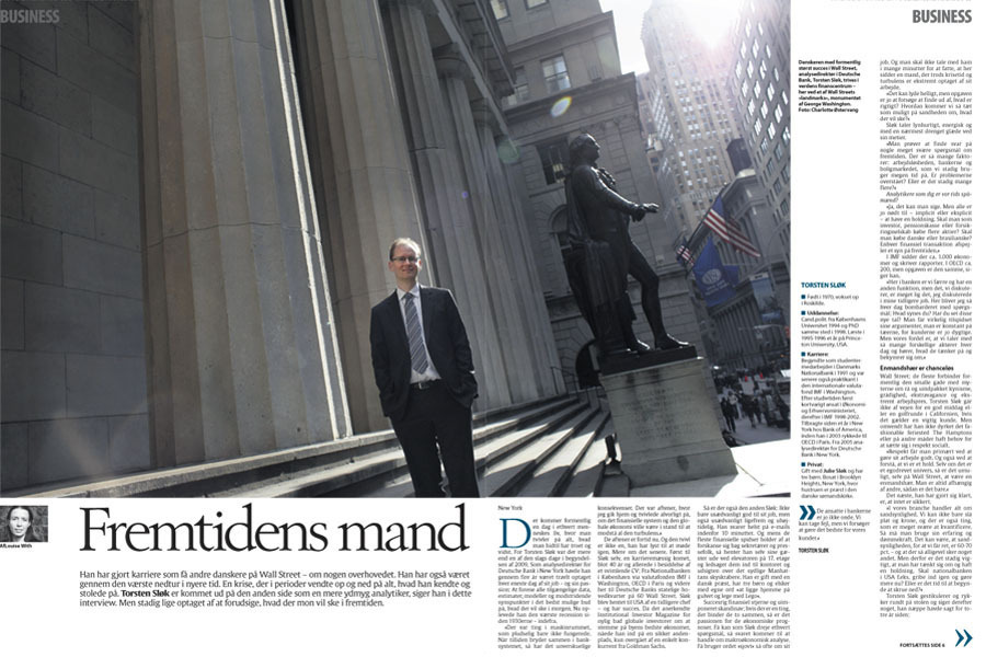 Senior Economist Torsten Sløk. Deutsche Bank Wall St, New York / Berlingske Tidende : Singles & tear sheets : www.oestervang.dk